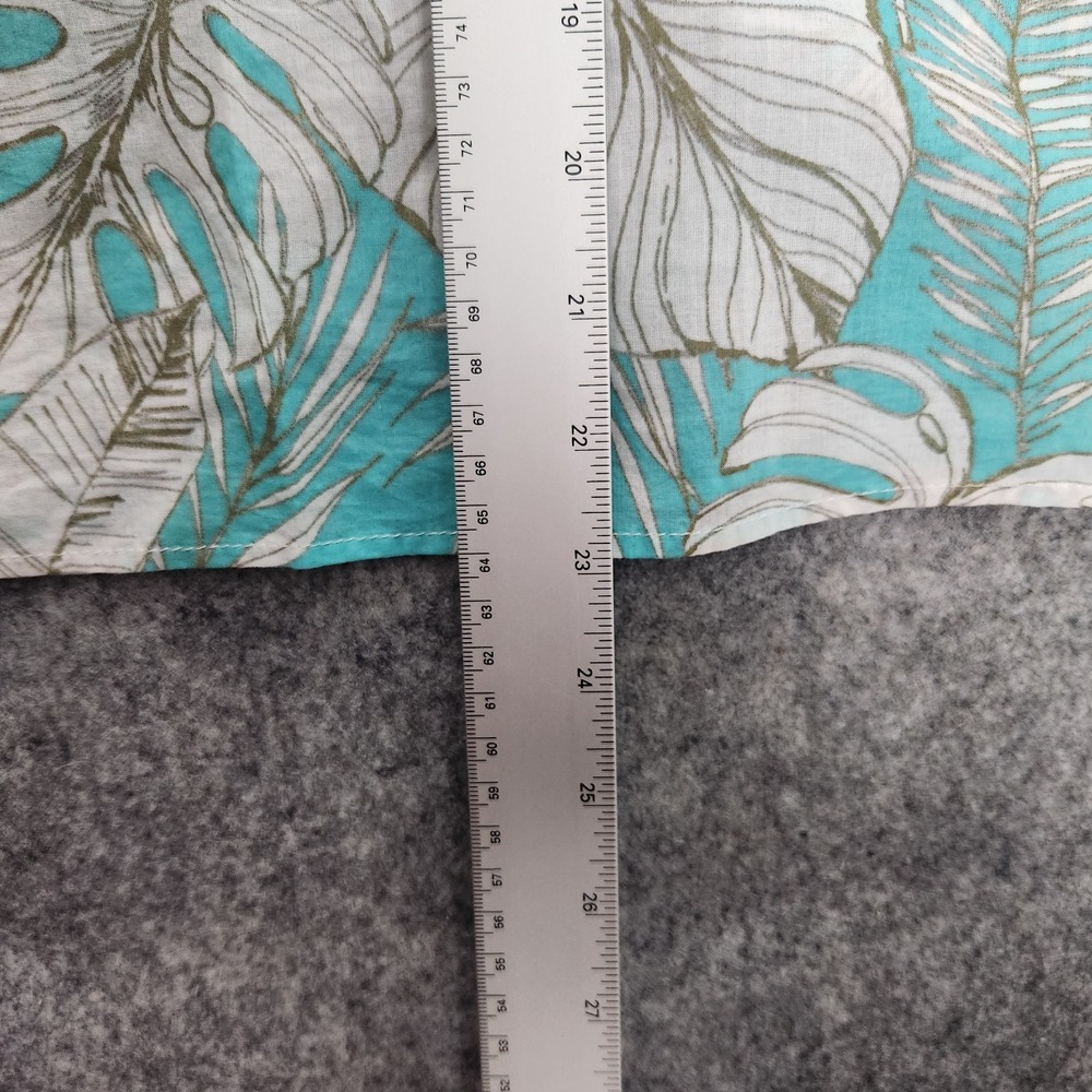 Talbots Petite Floral Shirt Women P Blue White Leaf Print Sleeveless Top Button - Picture 4 of 6